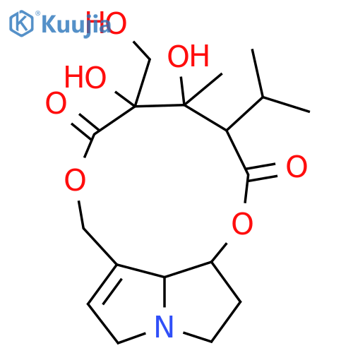 2H-[1,6]Dioxacycloundecino[2,3,4-gh]pyrrolizine-2,6(3H)-dione, 4,5,8,10,12,13,13a,13b-octahydro-4,5-dihydroxy-5-(hydroxymethyl)-4-methyl-3-(1-methylethyl)-, (3R,4R,5R,13aR,13bR)- structure