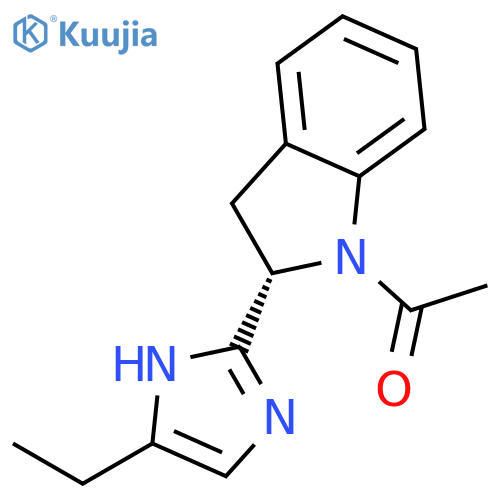 1H-Indole, 1-acetyl-2-(4-ethyl-1H-imidazol-2-yl)-2,3-dihydro-, (2S)- structure
