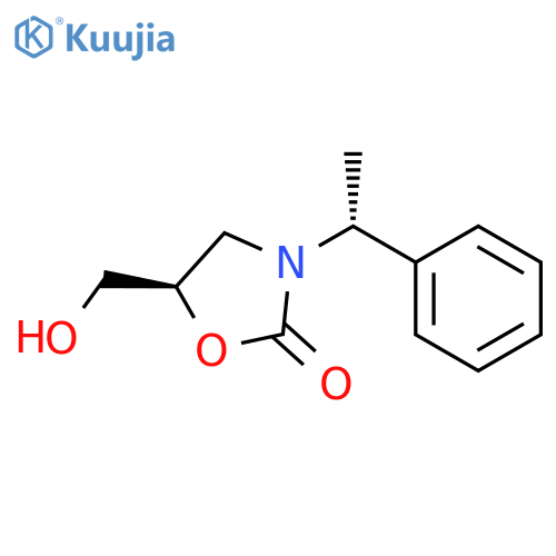 (5R)-Hydroxymethyl-3-(1R)-phenylethyl-oxazolidin-2-one structure