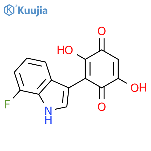2,5-CYCLOHEXADIENE-1,4-DIONE, 3-(7-FLUORO-1H-INDOL-3-YL)-2,5-DIHYDROXY- structure
