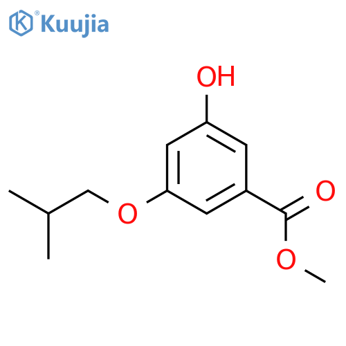 Benzoic acid, 3-hydroxy-5-(2-methylpropoxy)-, methyl ester structure