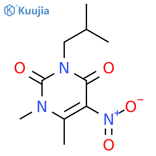 2,4(1H,3H)-PYRIMIDINEDIONE, 1,6-DIMETHYL-3-(2-METHYLPROPYL)-5-NITRO- structure
