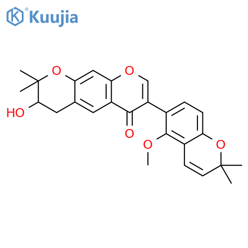 3-hydroxy-7-(5-methoxy-2,2-dimethyl-2H-chromen-6-yl)-2,2-dimethyl-3,4-dihydro-2H,6H-pyrano[3,2-g]chromen-6-one structure