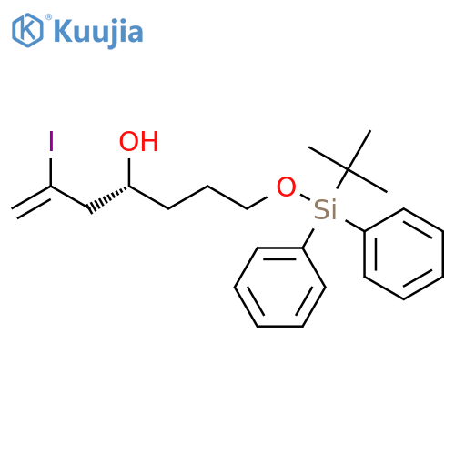 1-Hepten-4-ol, 7-[[(1,1-dimethylethyl)diphenylsilyl]oxy]-2-iodo-, (4R)- structure