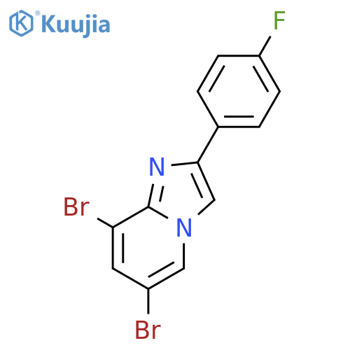 IMIDAZO[1,2-A]PYRIDINE, 6,8-DIBROMO-2-(4-FLUOROPHENYL)- structure