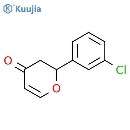 4H-Pyran-4-one, 2-(3-chlorophenyl)-2,3-dihydro- structure