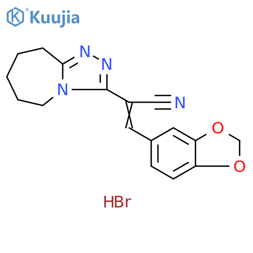 (2Z)-3-(2H-1,3-benzodioxol-5-yl)-2-{5H,6H,7H,8H,9H-1,2,4triazolo4,3-aazepin-3-yl}prop-2-enenitrile hydrobromide structure