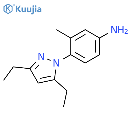 Benzenamine, 4-(3,5-diethyl-1H-pyrazol-1-yl)-3-methyl- (9CI) structure