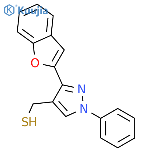 1H-PYRAZOLE-4-METHANETHIOL, 3-(2-BENZOFURANYL)-1-PHENYL- structure