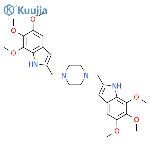 1H-Indole, 2,2'-[1,4-piperazinediylbis(methylene)]bis[5,6,7-trimethoxy- structure