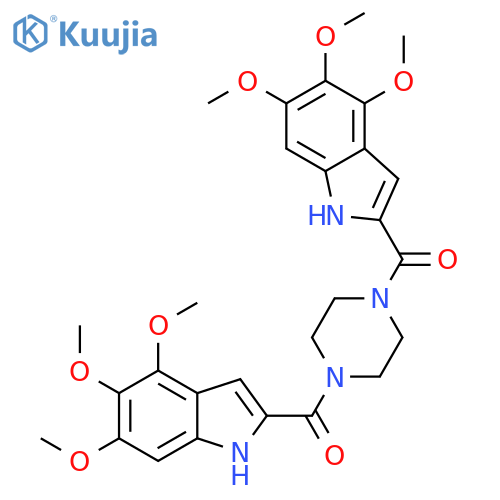 PIPERAZINE, 1,4-BIS[(4,5,6-TRIMETHOXY-1H-INDOL-2-YL)CARBONYL]- structure