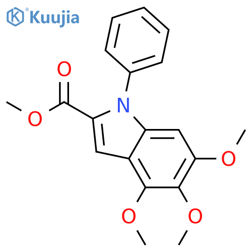 1H-INDOLE-2-CARBOXYLIC ACID, 4,5,6-TRIMETHOXY-1-PHENYL-, METHYL ESTER structure