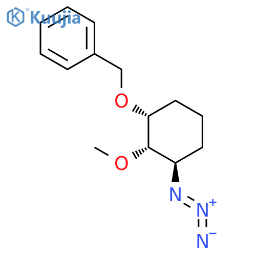 Benzene, [[[(1R,2S,3R)-3-azido-2-methoxycyclohexyl]oxy]methyl]-, rel- structure