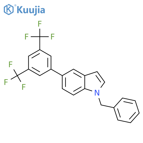 1H-INDOLE, 5-[3,5-BIS(TRIFLUOROMETHYL)PHENYL]-1-(PHENYLMETHYL)- structure