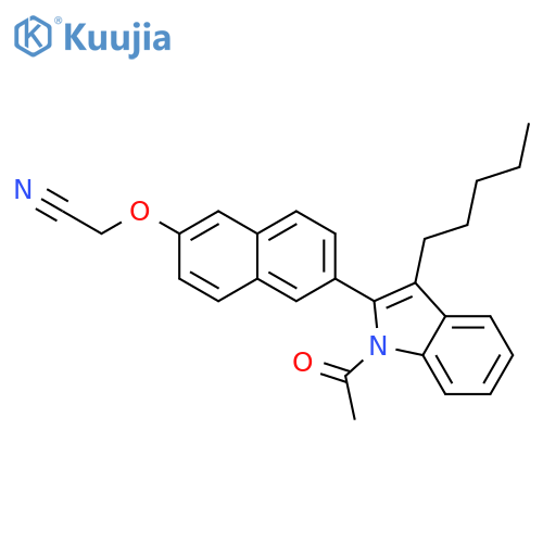 1H-Indole, 1-acetyl-2-[6-(cyanomethoxy)-2-naphthalenyl]-3-pentyl- structure