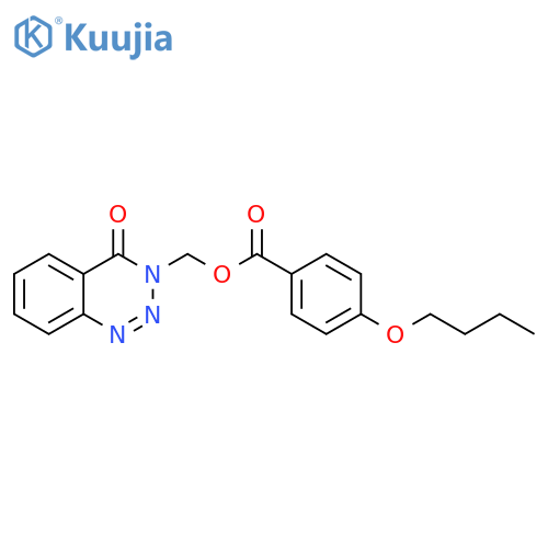 (4-oxo-3,4-dihydro-1,2,3-benzotriazin-3-yl)methyl 4-butoxybenzoate structure