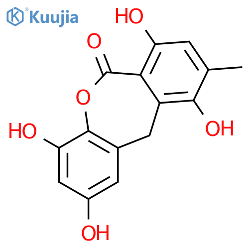 Dibenz[b,e]oxepin-6(11H)-one, 2,4,7,10-tetrahydroxy-9-methyl- structure