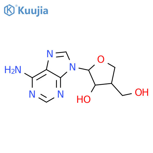 2-(6-amino-purin-9-yl)-4-hydroxymethyl-tetrahydro-furan-3-ol structure
