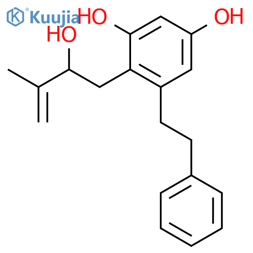 1,3-Benzenediol, 4-(2-hydroxy-3-methyl-3-butenyl)-5-(2-phenylethyl)- structure