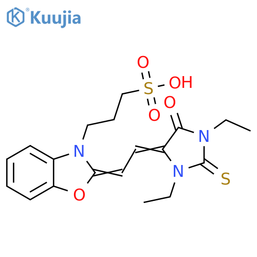 3(2H)-Benzoxazolepropanesulfonic acid, 2-[2-(1,3-diethyl-5-oxo-2-thioxo-4-imidazolidinylidene)ethylidene]- structure