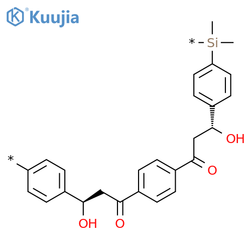 Poly[(dimethylsilylene)-1,4-phenylene[(1R)-1-hydroxy-3-oxo-1,3-propanediyl]-1,4-phenylene[(3R)-3-hydroxy-1-oxo-1,3-propanediyl]-1,4-phenylene] structure