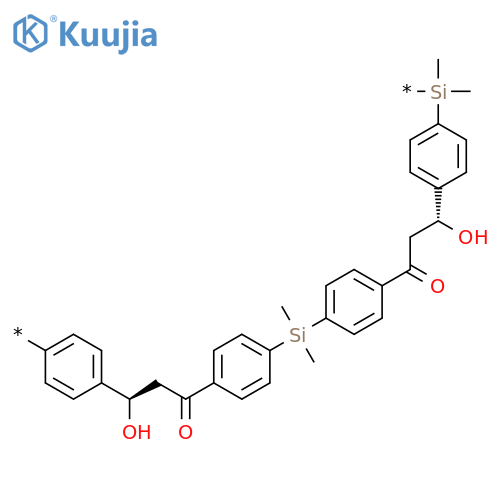 POLY[(DIMETHYLSILYLENE)-1,4-PHENYLENE[(1R)-1-HYDROXY-3-OXO-1,3-PROPANEDIYL]-1,4-PHENYLENE(DIMETHYLSILYLENE)-1,4-PHENYLENE[(3R)-3-HYDROXY-1-OXO-1,3-PROPANEDIYL]-1,4-PHENYLENE] structure