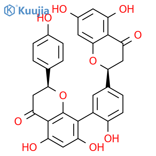 4H-1-Benzopyran-4-one,8-[5-(3,4-dihydro-5,7-dihydroxy-4-oxo-2H-1-benzopyran-2-yl)-2-hydroxyphenyl]-2,3-dihydro-5,7-dihydroxy-2-(4-hydroxyphenyl)-, [S-(R*,R*)]- structure