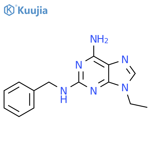 9H-PURINE-2,6-DIAMINE, 9-ETHYL-N2-(PHENYLMETHYL)- structure