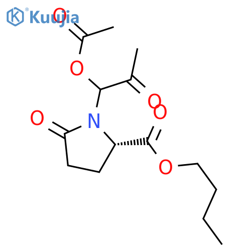 L-Proline, 1-[1-(acetyloxy)-2-oxopropyl]-5-oxo-, butyl ester structure