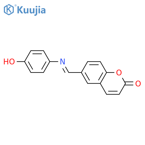 2H-1-BENZOPYRAN-2-ONE, 6-[[(4-HYDROXYPHENYL)IMINO]METHYL]- structure