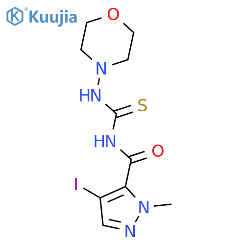 1-(4-Iodo-2-methyl-2H-pyrazole-3-carbonyl)-3-morpholin-4-yl-thiourea structure