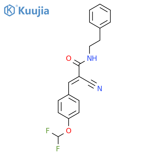 2-cyano-3-[4-(difluoromethoxy)phenyl]-N-(2-phenylethyl)prop-2-enamide structure