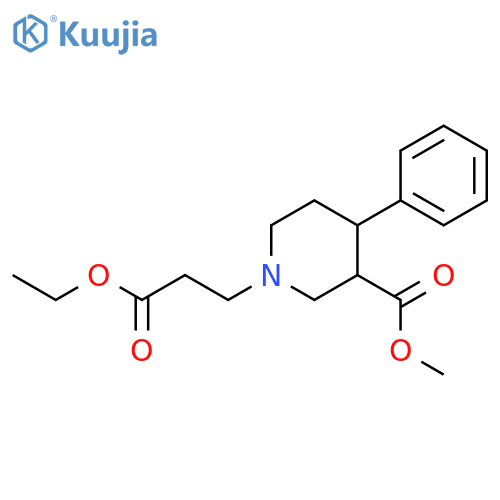 1-PIPERIDINEPROPANOIC ACID, 3-(METHOXYCARBONYL)-4-PHENYL-, ETHYL ESTER structure