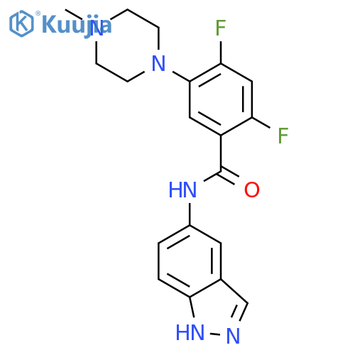 BENZAMIDE, 2,4-DIFLUORO-N-1H-INDAZOL-5-YL-5-(4-METHYL-1-PIPERAZINYL)- structure