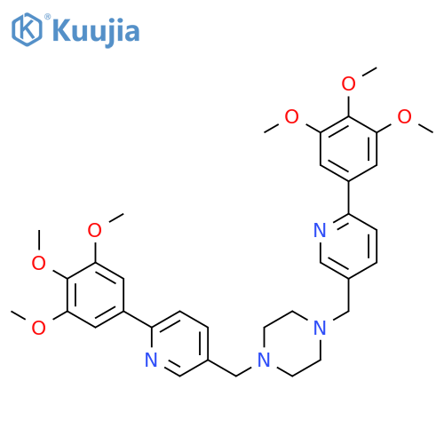 Piperazine, 1,4-bis[[6-(3,4,5-trimethoxyphenyl)-3-pyridinyl]methyl]- structure