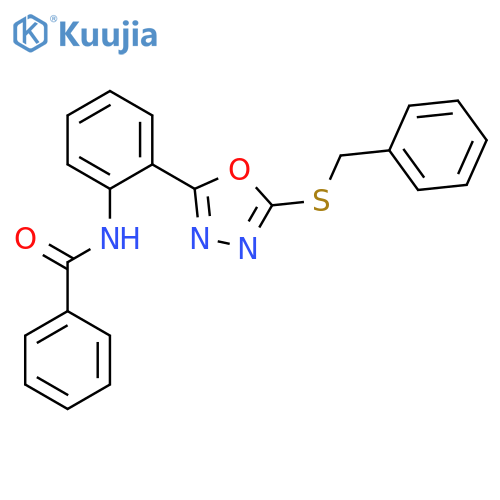BENZAMIDE, N-[2-[5-[(PHENYLMETHYL)THIO]-1,3,4-OXADIAZOL-2-YL]PHENYL]- structure