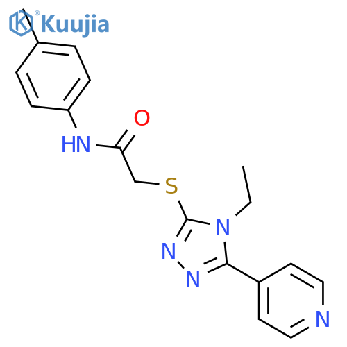 <br>2-((4-Ethyl-5-(pyridin-4-yl)-4H-1,2,4-triazol-3-yl)thio)-N-(p-tolyl)acetami de structure