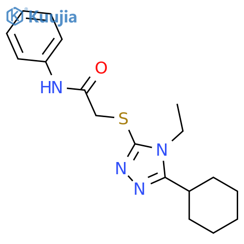 2-(5-Cyclohexyl-4-ethyl-4H-[1,2,4]triazol-3-ylsulfanyl)-N-phenyl-acetamide structure