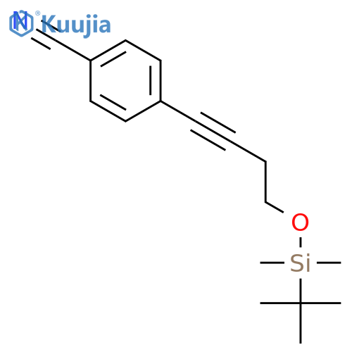 BENZONITRILE, 4-[4-[[(1,1-DIMETHYLETHYL)DIMETHYLSILYL]OXY]-1-BUTYNYL]- structure