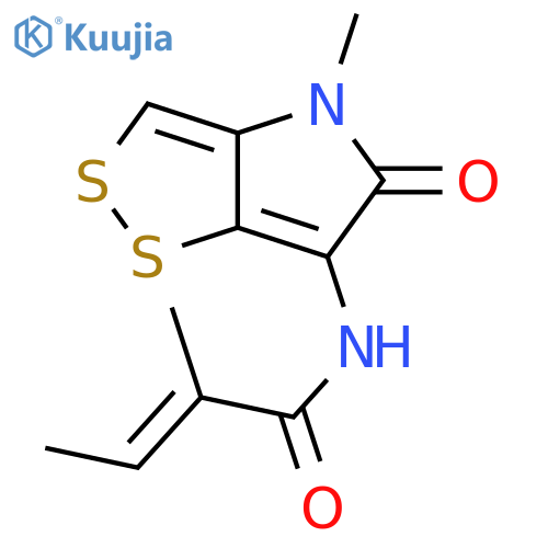 (2E)-N-(4,5-Dihydro-4-methyl-5-oxo-1,2-dithiolo[4,3-b]pyrrol-6-yl)-2-methyl-2-butenamide structure