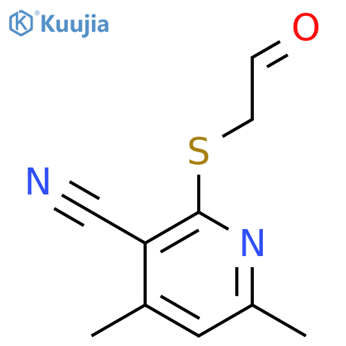 3-Pyridinecarbonitrile, 4,6-dimethyl-2-[(2-oxoethyl)thio]- structure