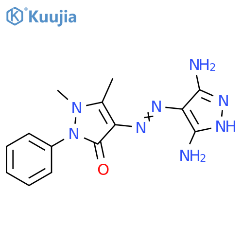 3H-Pyrazol-3-one, 4-[2-(3,5-diamino-1H-pyrazol-4-yl)diazenyl]-1,2-dihydro-1,5-dimethyl-2-phenyl- structure