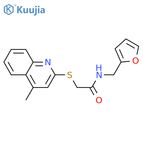 N-(furan-2-yl)methyl-2-(4-methylquinolin-2-yl)sulfanylacetamide structure