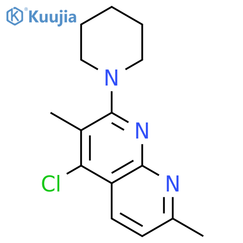 1,8-NAPHTHYRIDINE, 4-CHLORO-3,7-DIMETHYL-2-(1-PIPERIDINYL)- structure