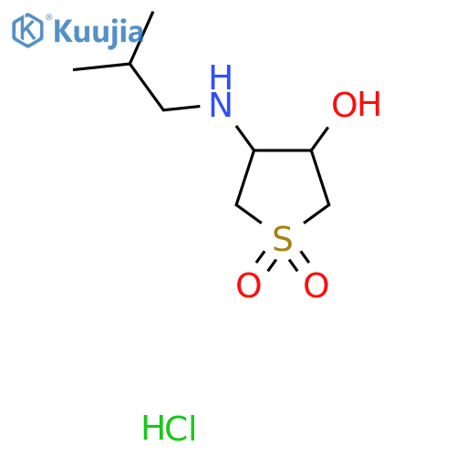 3-Hydroxy-4-[(2-methylpropyl)amino]-1$l^{6}-thiolane-1,1-dione hydrochloride structure