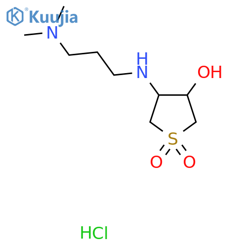 4-(3-Dimethylamino-propylamino)-1,1-dioxo-tetrahydro-1lambda*6*-thiophen-3-ol hydrochloride structure