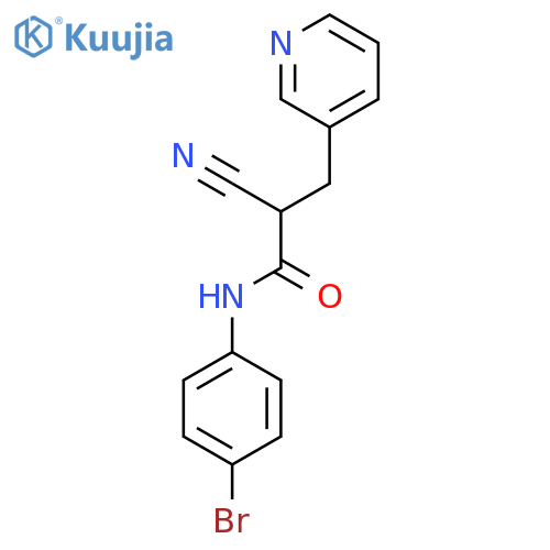 N-(4-bromophenyl)-2-cyano-3-(pyridin-3-yl)propanamide structure