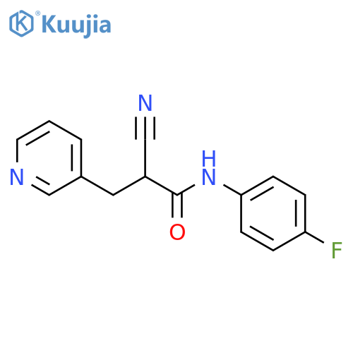 2-Cyano-N-(4-fluorophenyl)-3-(pyridin-3-yl)propanamide structure