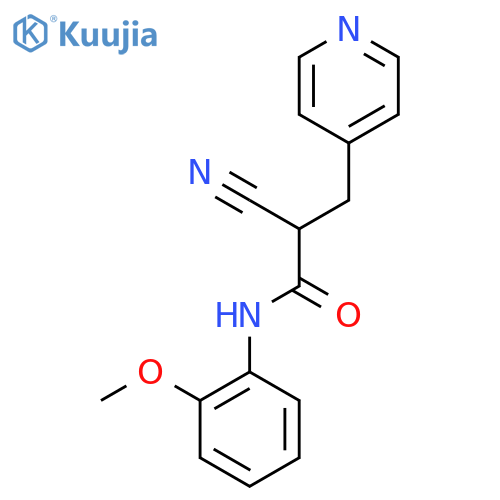 2-Cyano-N-(2-methoxyphenyl)-3-(pyridin-4-yl)propanamide structure