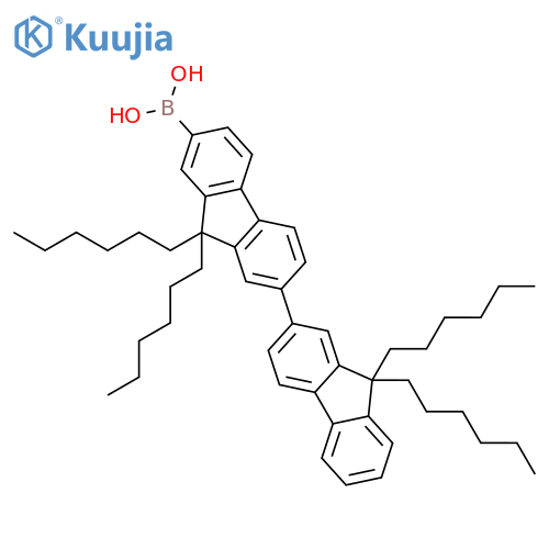 BORONIC ACID, (9,9,9',9'-TETRAHEXYL[2,2'-BI-9H-FLUOREN]-7-YL)- structure